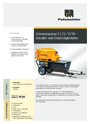 Csavarszivattyúk Putzmeister S 5 EVTM