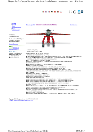 Önjáró  szántóföldi permetezők Bargam Airone 2000