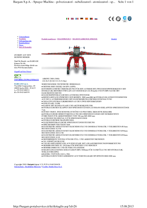 Önjáró  szántóföldi permetezők Bargam Airone 2000