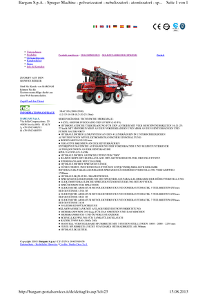 Önjáró  szántóföldi permetezők Bargam Mac 2000 ES C