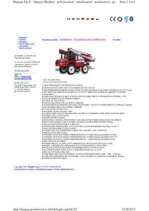 Önjáró  szántóföldi permetezők Bargam Mac 2000 ES C