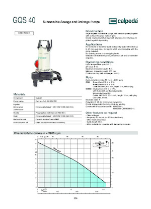 Szannyiszap szivattyúk Calpeda GQS 40-9