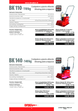 Egyirányú vibrolapok Breaker BK 140-02
