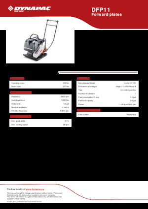 Egyirányú vibrolapok Dynapac DFP11