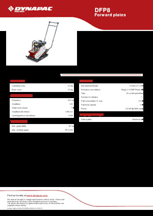 Egyirányú vibrolapok Dynapac DFP8