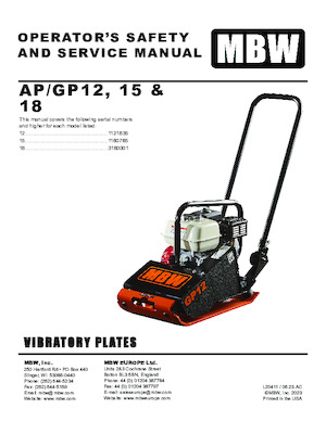 Egyirányú vibrolapok M-B-W GP 18