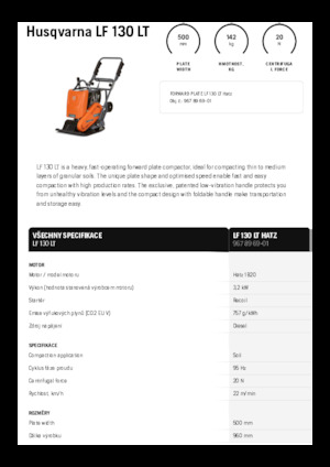 Egyirányú vibrolapok Husqvarna LF 130 LT