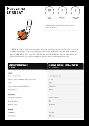 Egyirányú vibrolapok Husqvarna LF 60 LAT