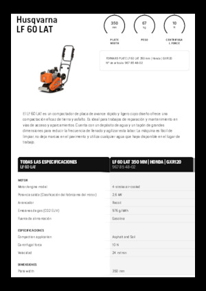 Egyirányú vibrolapok Husqvarna LF 60 LAT