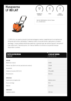 Egyirányú vibrolapok Husqvarna LF 80 LAT