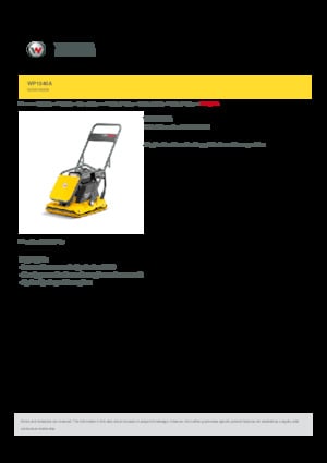 Egyirányú vibrolapok Wacker Neuson WP1540A