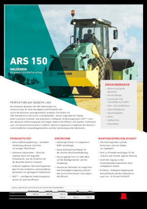 Egyhengeres hengerek Ammann ARS 150 PD