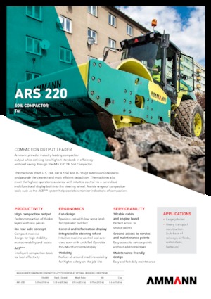 Egyhengeres hengerek Ammann ARS 220