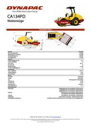 Egyhengeres hengerek Dynapac CA 134 PD