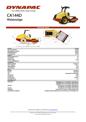 Egyhengeres hengerek Dynapac CA 144 D