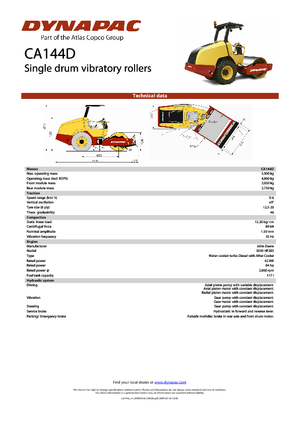 Egyhengeres hengerek Dynapac CA 144 D