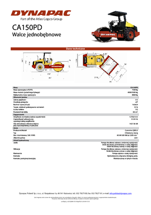Egyhengeres hengerek Dynapac CA 150 PD