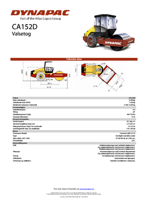 Egyhengeres hengerek Dynapac CA 152 D