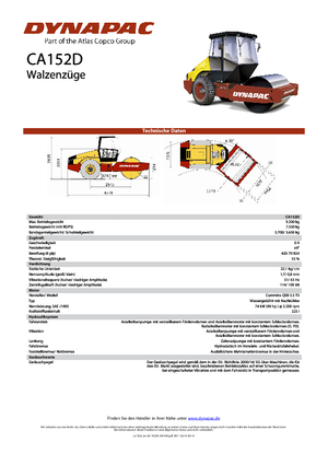 Egyhengeres hengerek Dynapac CA 152 D