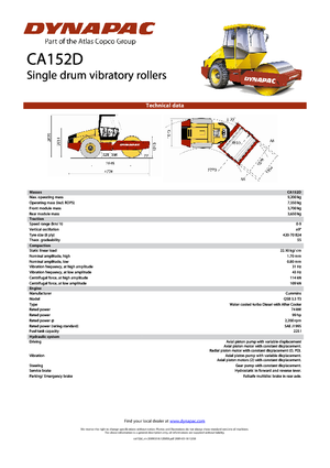 Egyhengeres hengerek Dynapac CA 152 D