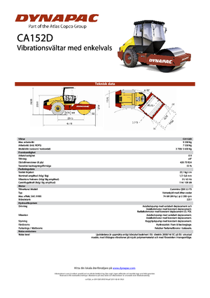 Egyhengeres hengerek Dynapac CA 152 D