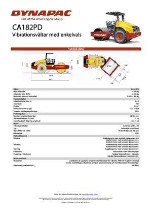 Egyhengeres hengerek Dynapac CA 182 PD