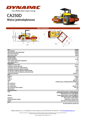 Egyhengeres hengerek Dynapac CA 250 D