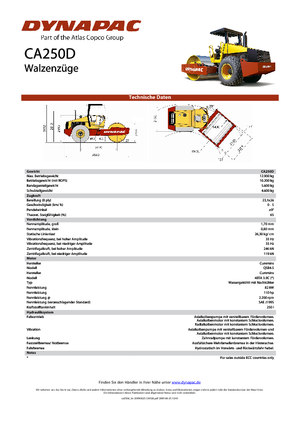 Egyhengeres hengerek Dynapac CA 250 D