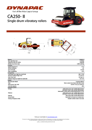 Egyhengeres hengerek Dynapac CA 250-II