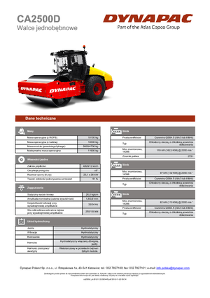 Egyhengeres hengerek Dynapac CA 2500 D