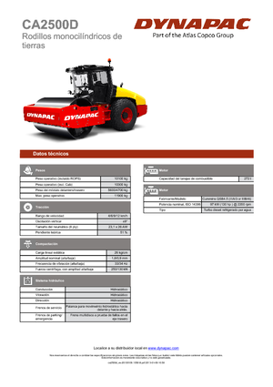 Egyhengeres hengerek Dynapac CA 2500 D
