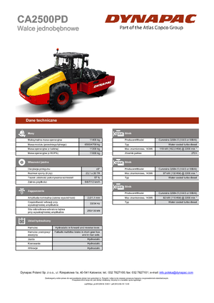 Egyhengeres hengerek Dynapac CA 2500 PD