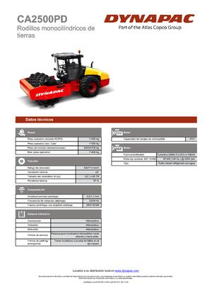 Egyhengeres hengerek Dynapac CA 2500 PD