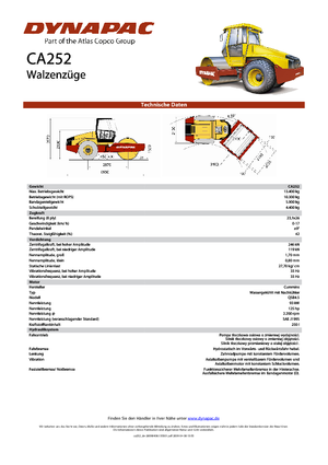 Egyhengeres hengerek Dynapac CA 252