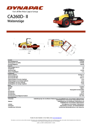 Egyhengeres hengerek Dynapac CA 260 D-II