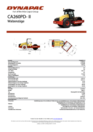Egyhengeres hengerek Dynapac CA 260 PD-II