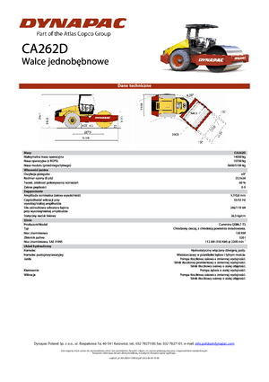 Egyhengeres hengerek Dynapac CA 262 D