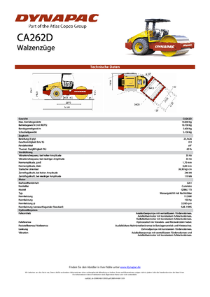 Egyhengeres hengerek Dynapac CA 262 D