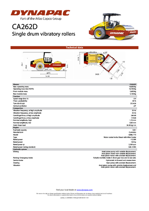 Egyhengeres hengerek Dynapac CA 262 D