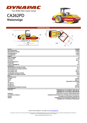 Egyhengeres hengerek Dynapac CA 262 PD