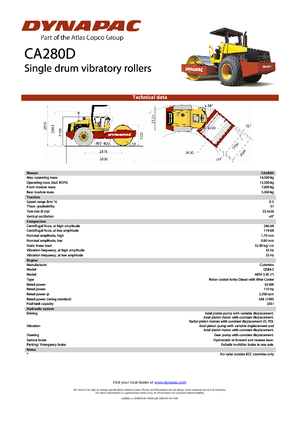 Egyhengeres hengerek Dynapac CA 280 D