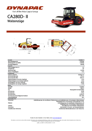 Egyhengeres hengerek Dynapac CA 280 D-II