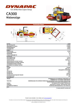 Egyhengeres hengerek Dynapac CA 300