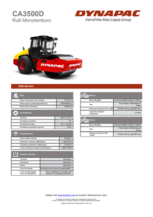 Egyhengeres hengerek Dynapac CA 3500 D