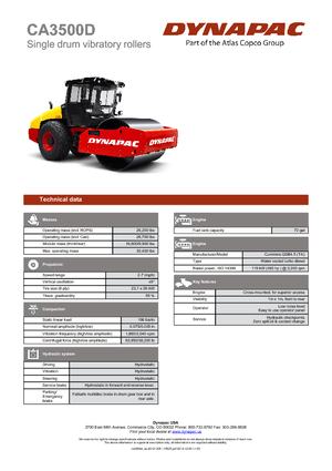 Egyhengeres hengerek Dynapac CA 3500 D