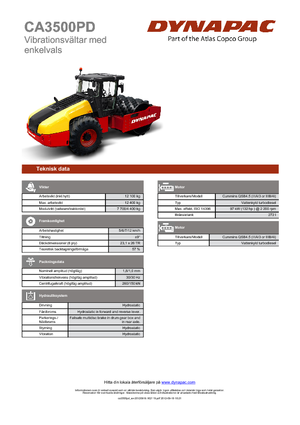 Egyhengeres hengerek Dynapac CA 3500 PD