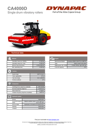 Egyhengeres hengerek Dynapac CA 4000 D