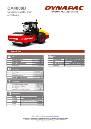 Egyhengeres hengerek Dynapac CA 4000 D