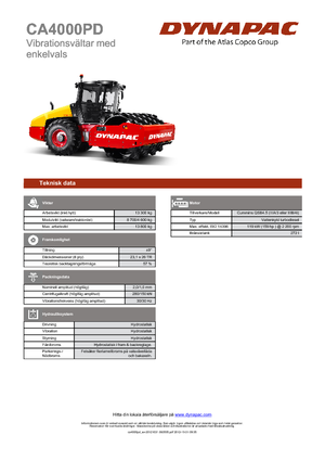 Egyhengeres hengerek Dynapac CA 4000 PD