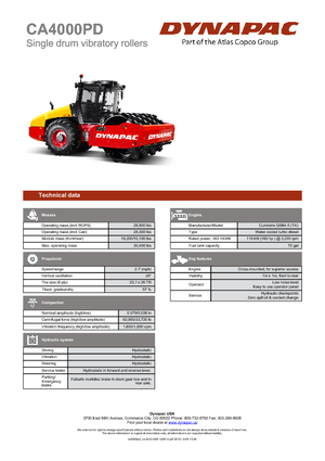 Egyhengeres hengerek Dynapac CA 4000 PD